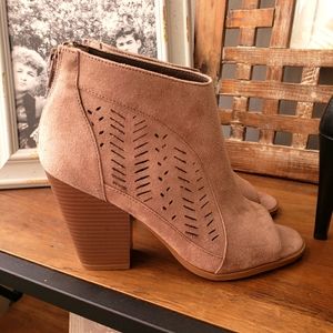 Open toe ankle booties